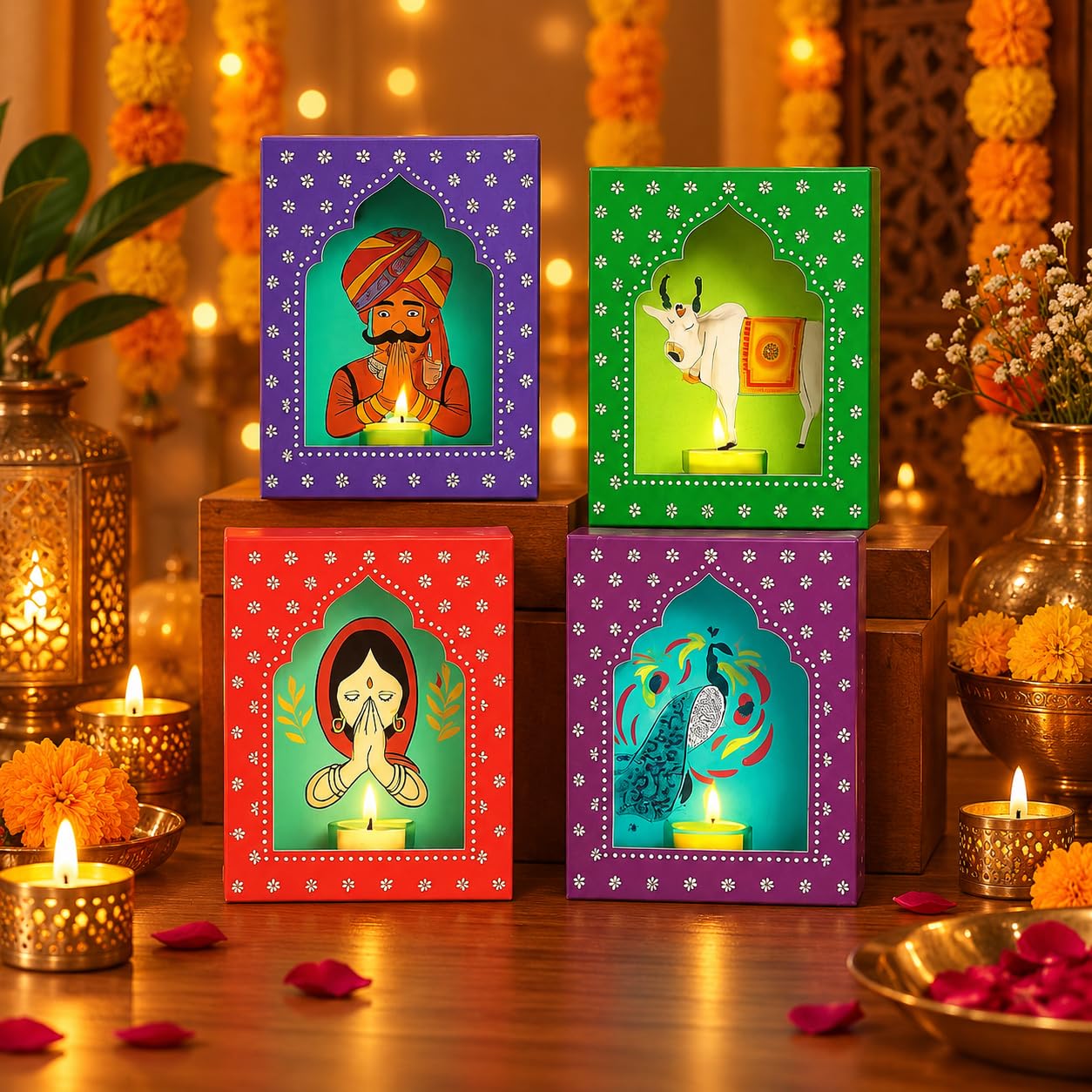 Rangoli Stencils - Peacock & Lotus Designs -8 Rangoli Stencils - Peacock & Lotus Designs -8