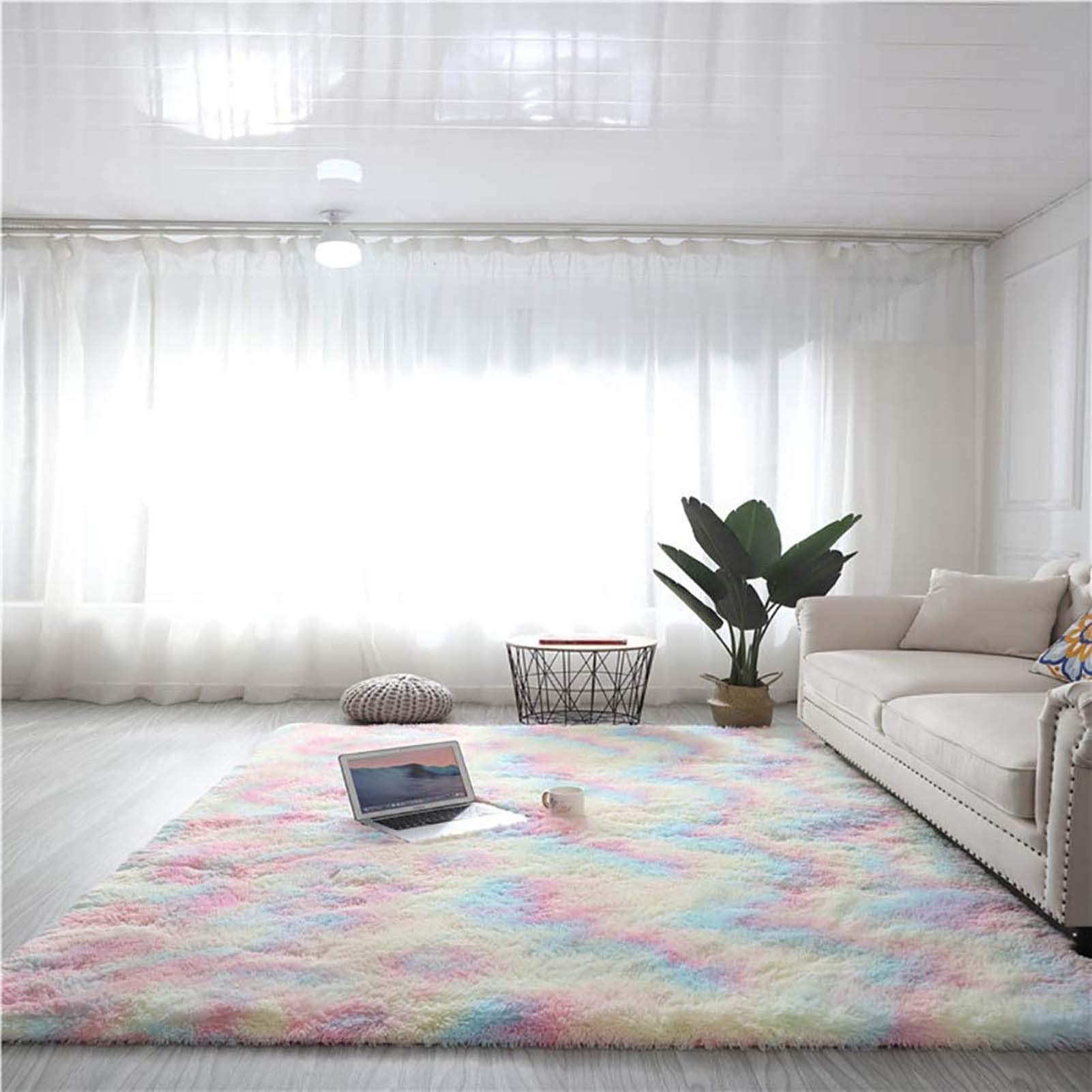 Tapis Moelleux et Doux 100x200cm, Grand Tapis en Fausse Fourrure Duveteuse, idéal pour Le Salon, la Chambre d'enfant et la décoration intérieure.