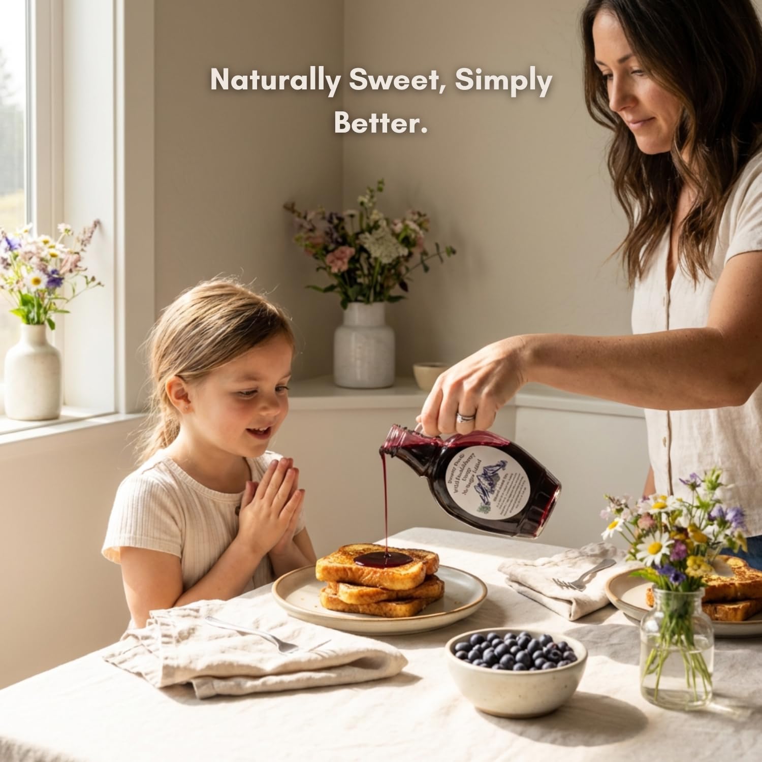 Montana Huckleberry Chokecherry Syrup Breakfast - Gift-set (2) 11 oz Real Fruit Grown & Hand Picked in the Wild from Bounty Foods for Cocktails - Toppings - Shaved Ice - Gluten-Free (SY 2 Pk)