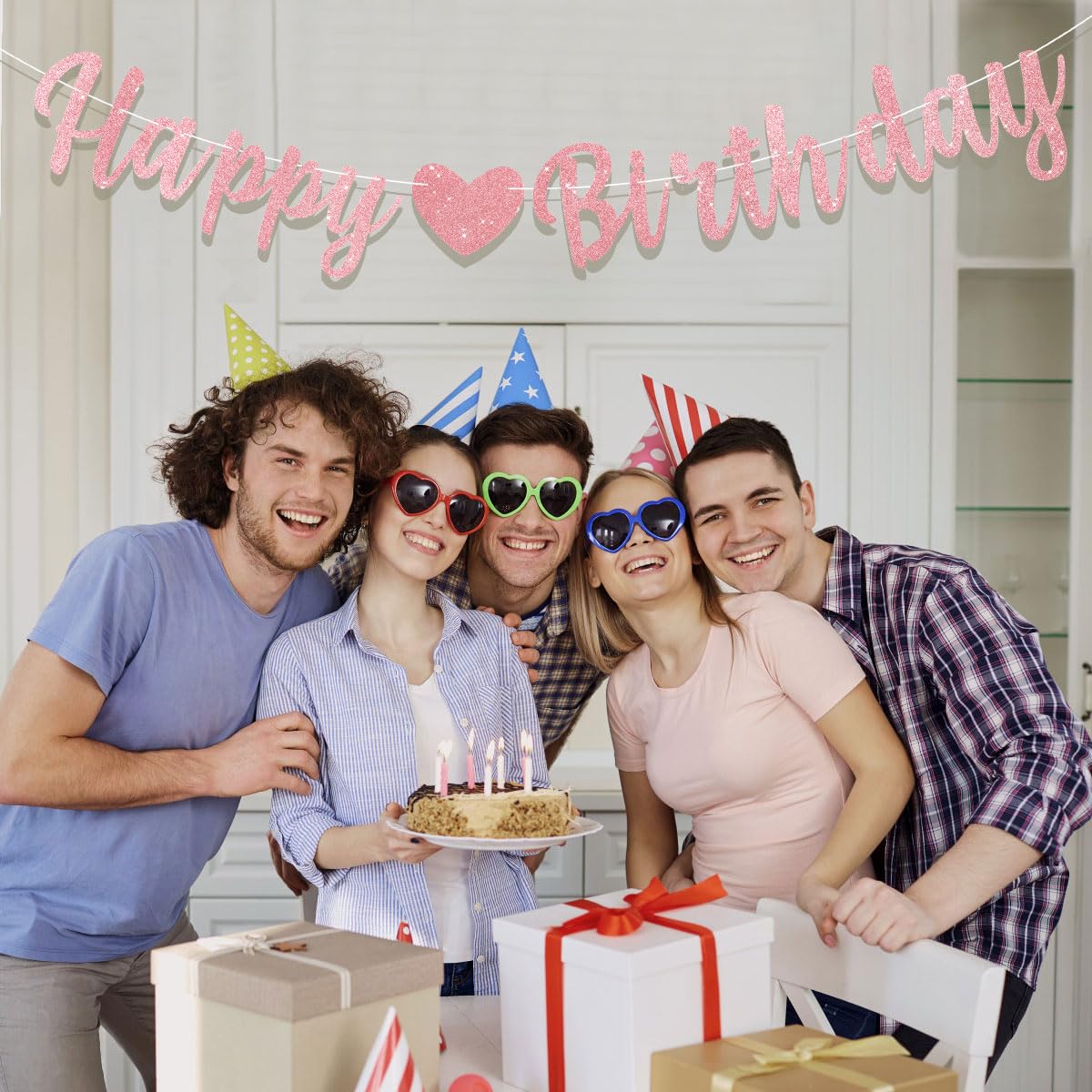 Banderines de feliz cumpleaños para mujeres y niñas, decoraciones de fiesta de cumpleaños, guirnalda de letras colgantes grandes, suministros de fiesta