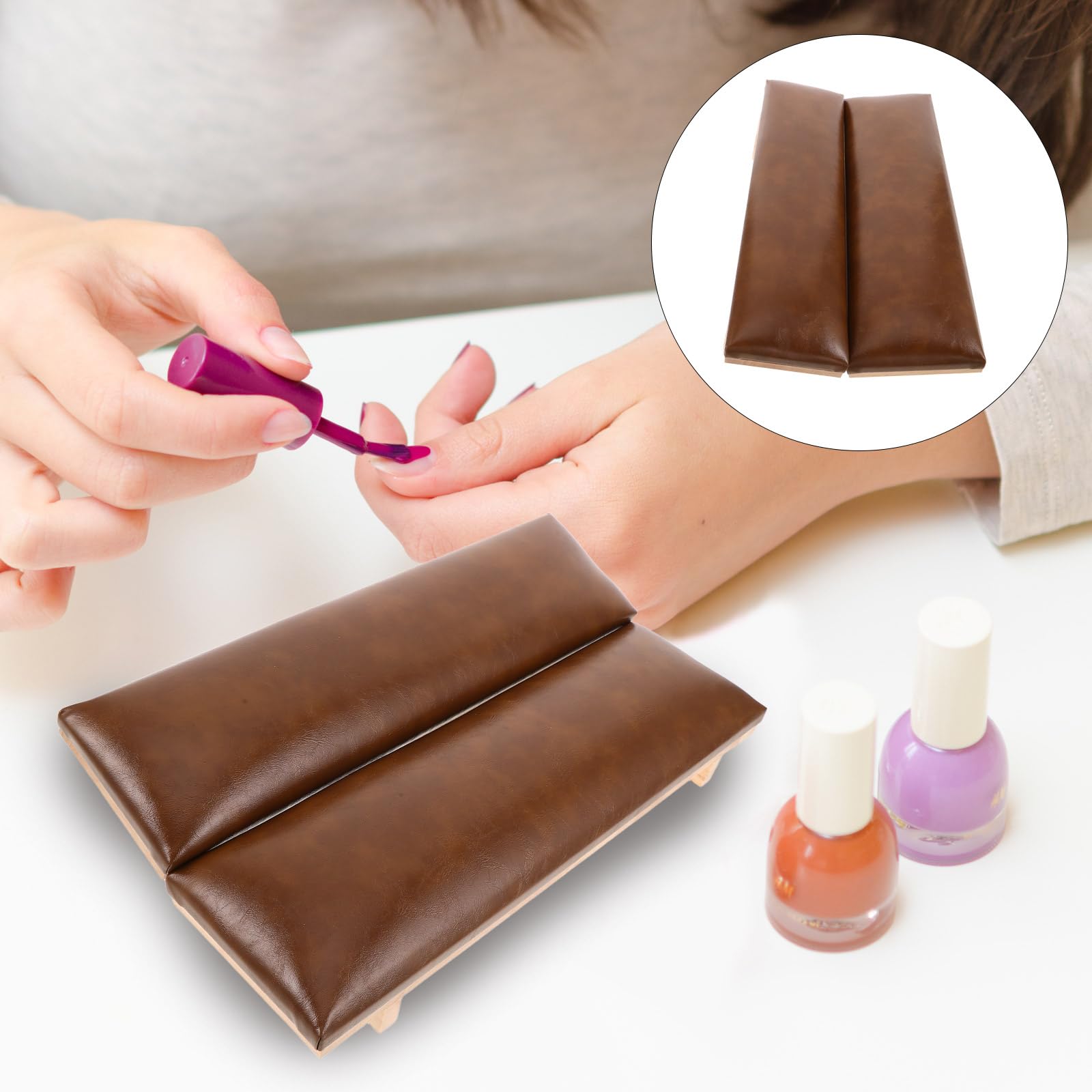 Podpórka pod Rękę Do Manicure Miękka Poduszka Do Paznokci Karmelowa Podpórka pod Dłonie dla Profesjonalistów Ergonomicznym Akcesorium