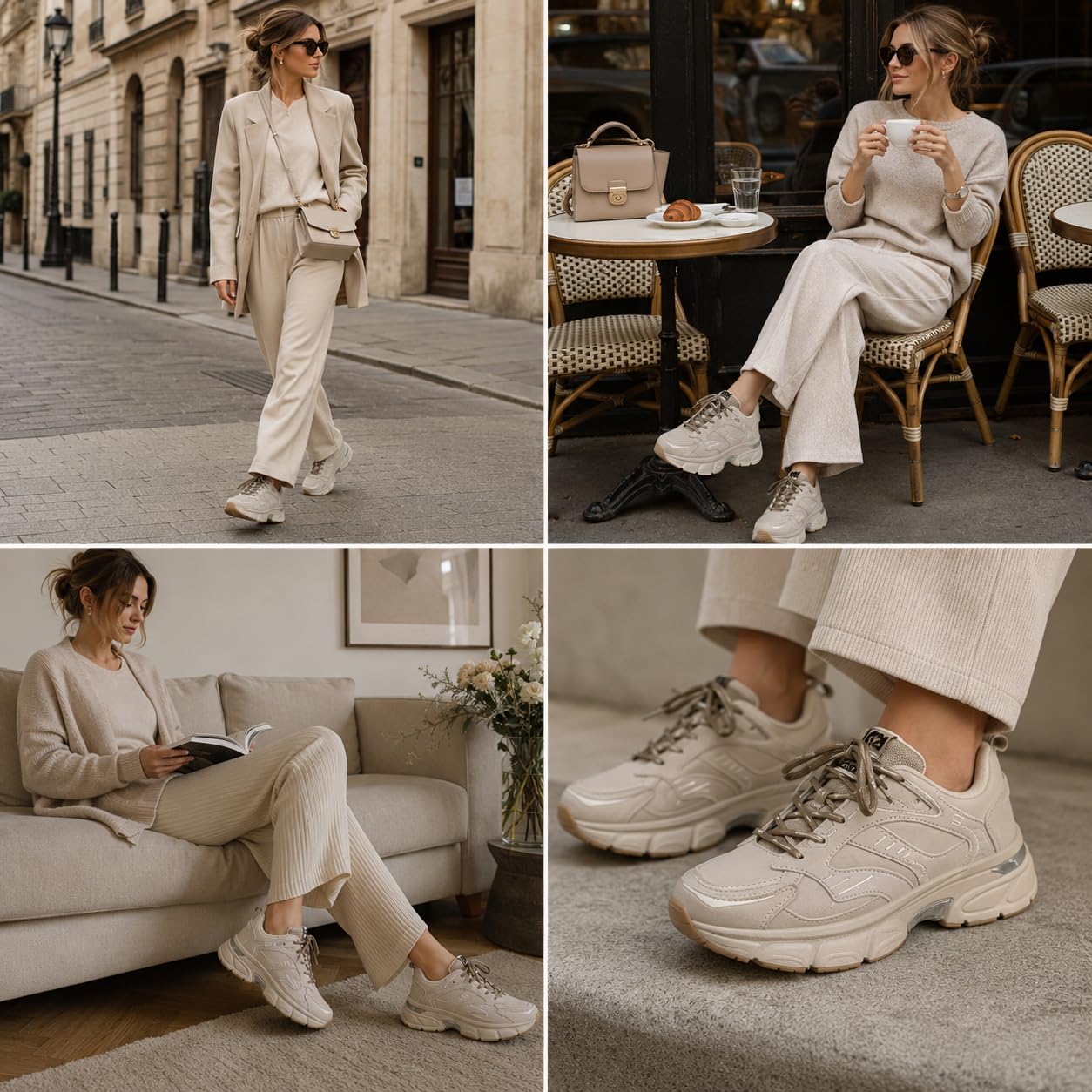 Scarpe Casual Donna Leggere Scarpe da Corsa con Plateau Spesso Ammortizzanti Sneakers Antiscivolo e Resistenti