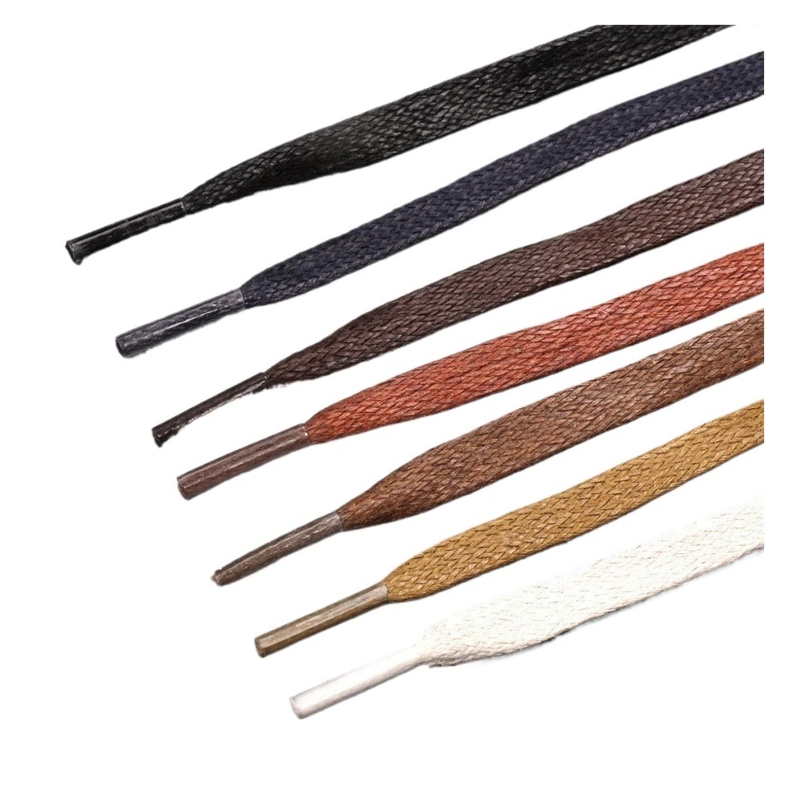 Flat Trainers Shoelace，trabajo cordones de arranqu Cordones planos encerados Cuero Zapatos casuales impermeables Cordones Botas unisex Cordones(Beige,120)