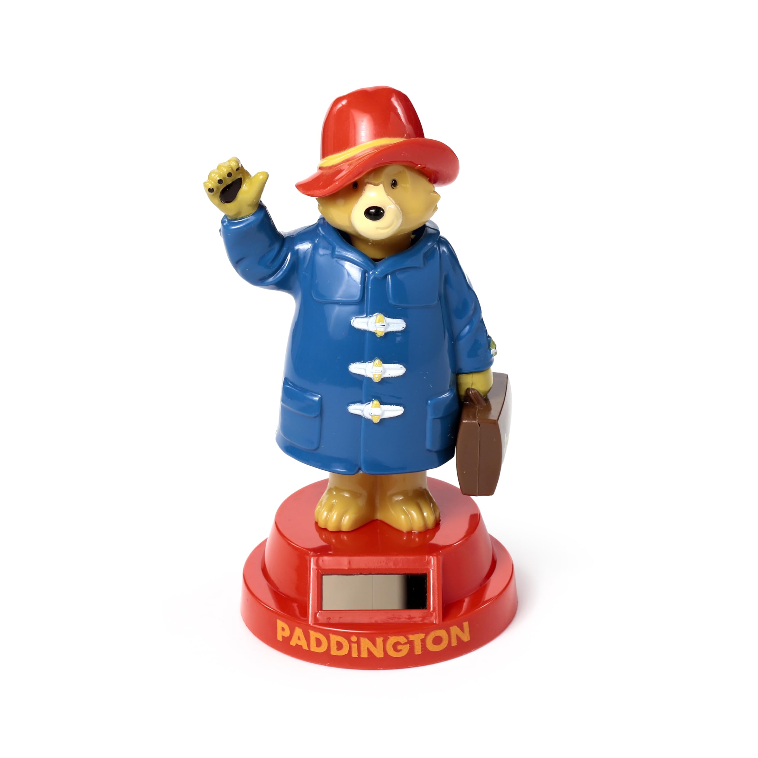 Puckator Solar Pal di Orso Paddington - Personaggi ad Energia Solare, Cappotto blu, Base Rossa, Statuetta Ballerina per Scrivania, Davanzale Finestra e Cruscotto Auto, Licenza Ufficiale
