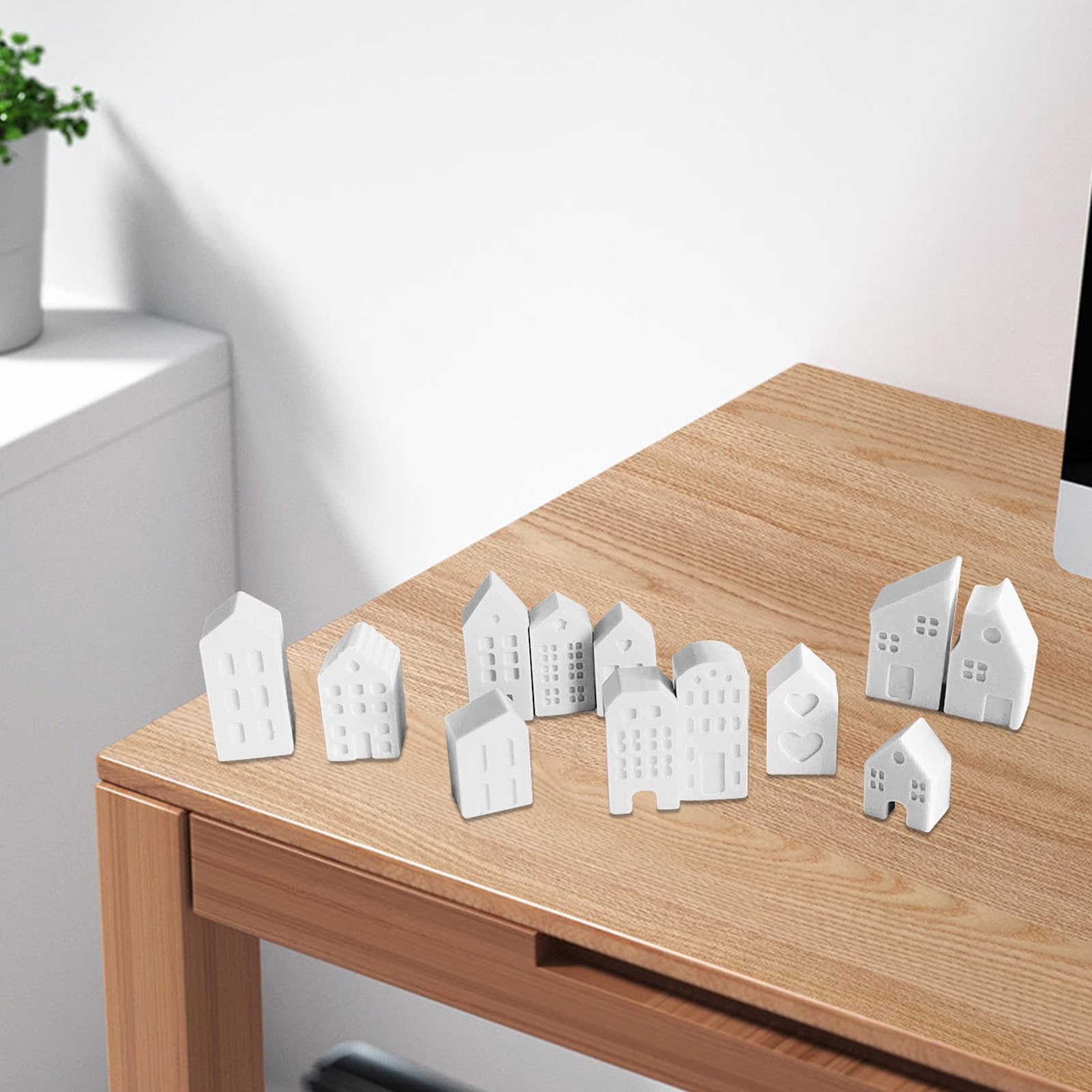 Norhogo 4-teilige Silikonformen Häuser - Für Gips, Kerzen & Seife