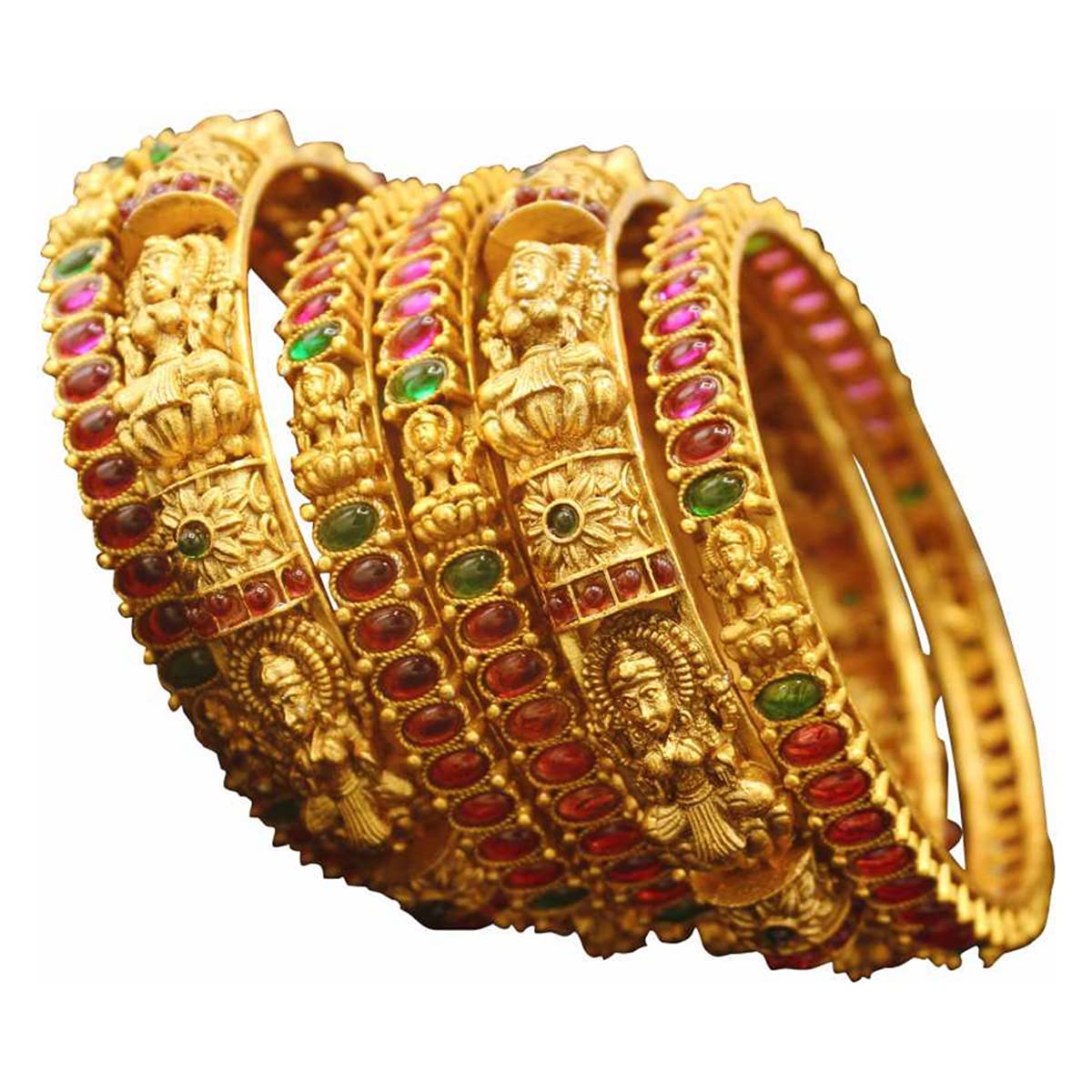 Sukkhi Ethnic Gold Plated Temple Jewellery Goddess Bangle Set of 6 for Women (B104011_2.8) (B0BSFYSTWX) Amazon Price History, Amazon Price Tracker