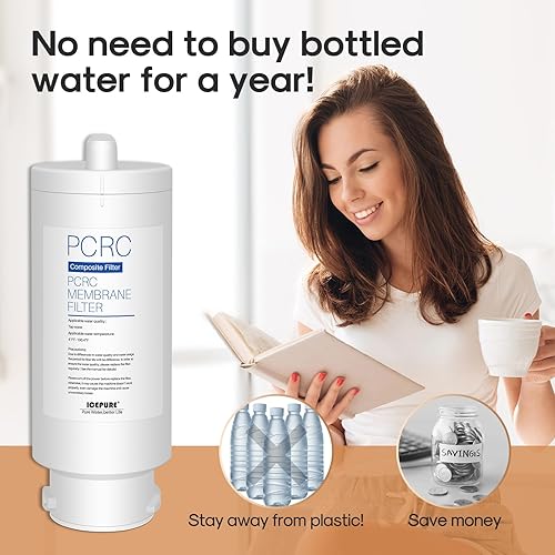 Miniatura 5 de ICEPURE Cartucho de filtro compuesto 4 en 1, repuesto para sistema de filtración de agua de ósmosis inversa de encimera CTR-J, purificar el agua del