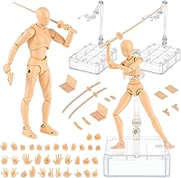 Vista 8 de Yookeer Conjunto de cuerpo, figuras de acción de dibujo, muñeca de dibujo de PVC femenina y masculina, modelo humano, maniquí, figuras de maniquí