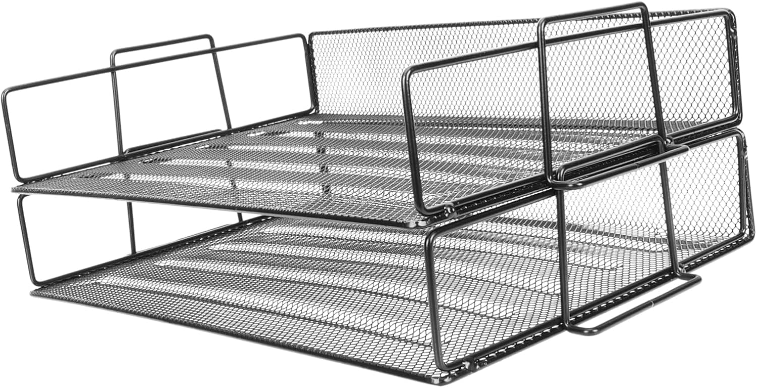 Office File Storage Rack Metal File Organizer for Desktop Space-Saving Design for Magazines Documents Books for Home Office Use