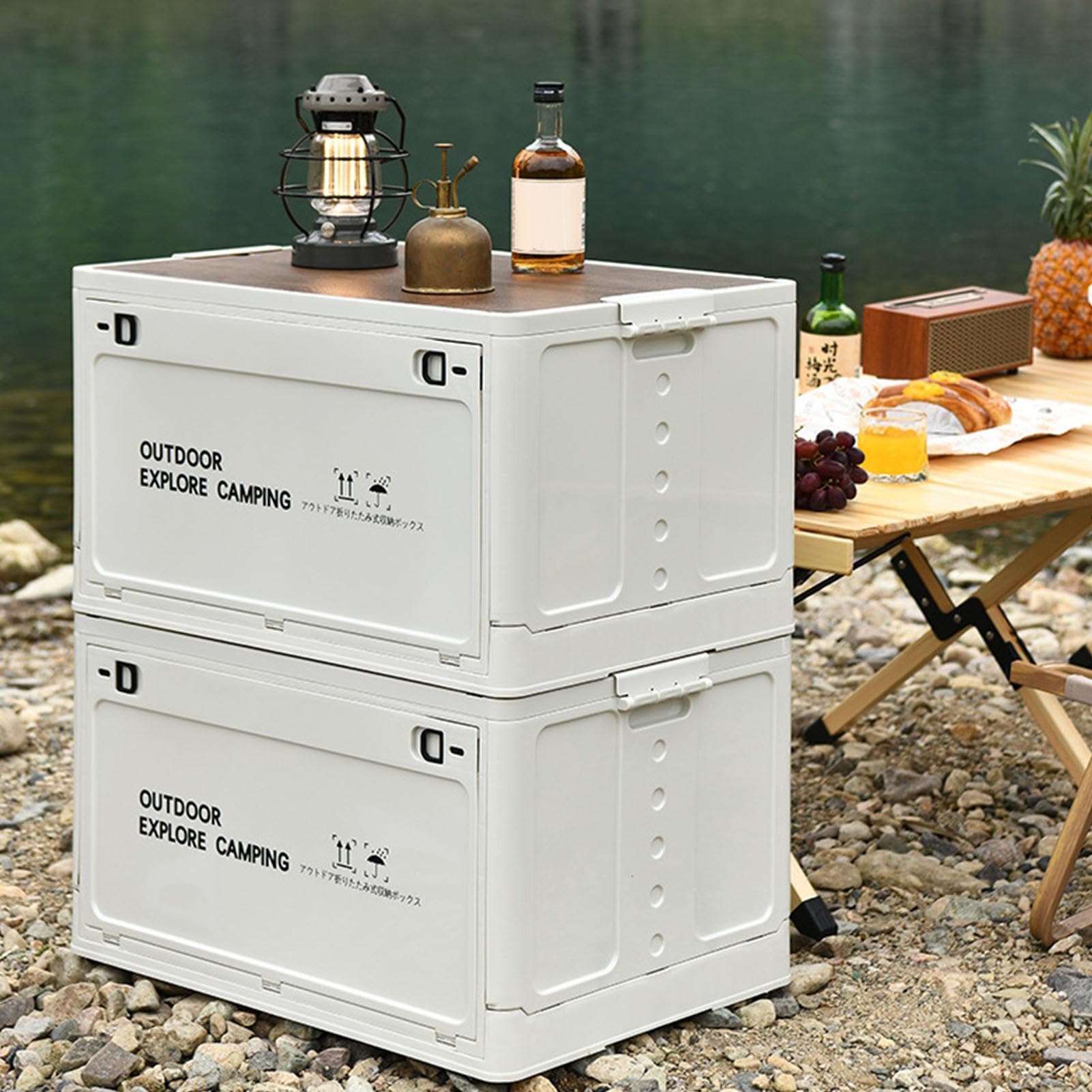 Faltbare Aufbewahrungsbox für Camping, faltbar, für Outdoor-Camping | Gartenwerkzeuge, Behälter, Zubehör, stapelbar, für den Außenbereich