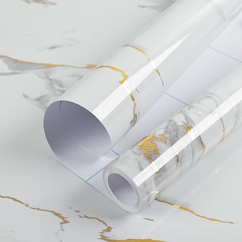 Miniatura 69 de practicalWs Papel tapiz de mármol para despegar y pegar de 15.7 x 236.2 pulgadas, papel de contacto de mármol para armarios y cajones, papel