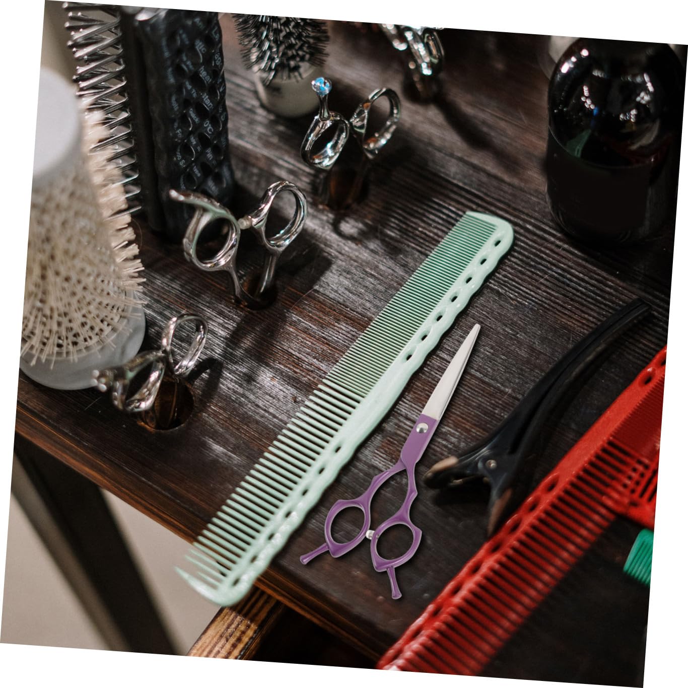 Didiseaon Tijeras de 6.5 Pulgadas de Acero Inoxidable de Corte de Pelo Agarre Cómodo y Superficie Lisa Profesionales para Salón de Peluquería