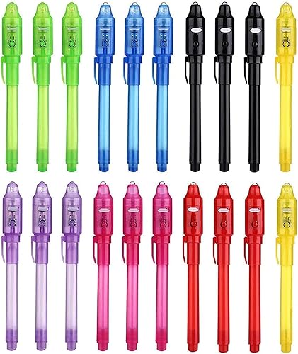 DazSpirit 14 bolĂgrafos de tinta invisible con luz UV, recuerdos de fiesta para niños y niñas, bolĂgrafo mágico detective que desaparece para niños, DazSpirit 14 bolĂgrafos de tinta invisible con luz UV, recuerdos de fiesta para niños y niñas, bolĂgrafo mágico detective que desaparece para niños,