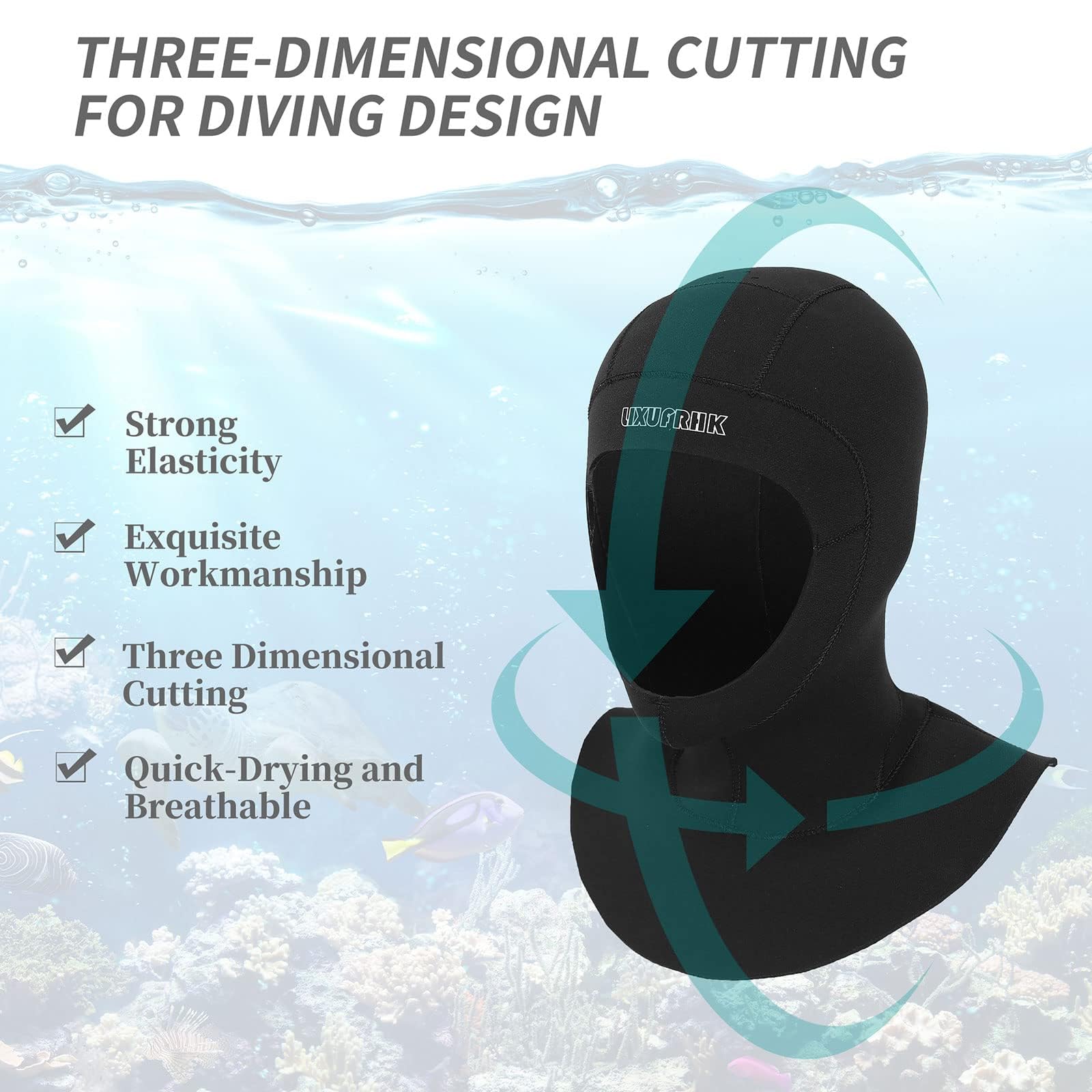 Traje de neopreno con capucha de buceo para hombres y mujeres, buceo, esnórquel, kayak, natación, vela, canoa, surf, deportes acuáticos