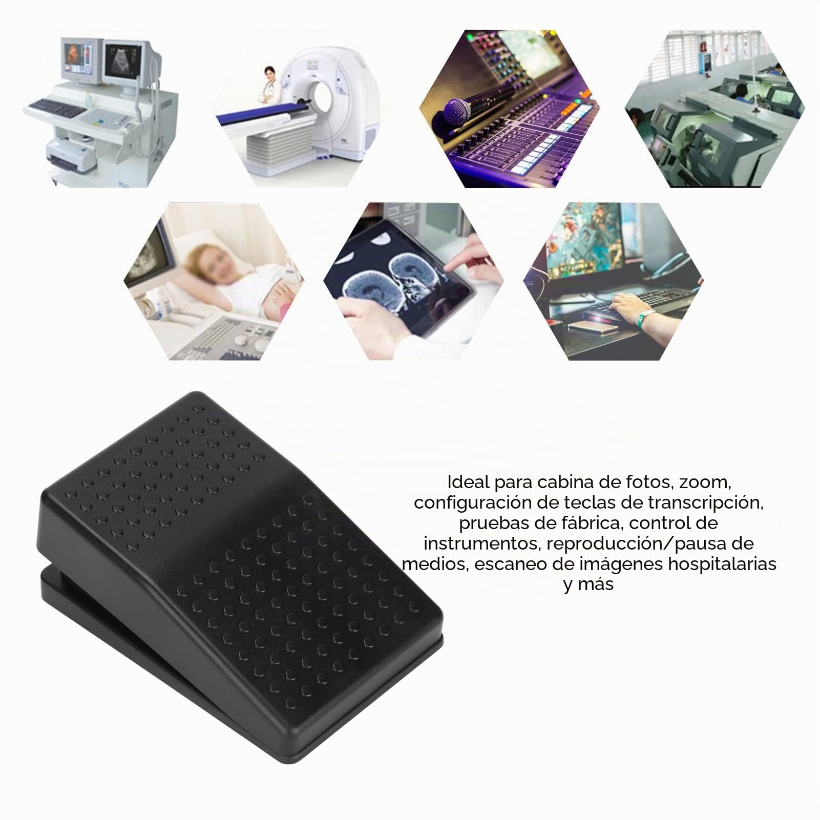 Annadue Pedal de Teclado con Interruptor de Pie USB, Interruptor Mecánico de un Pedal USB, Ratón de Teclado de Computadora Programable con Cable de 2 M.