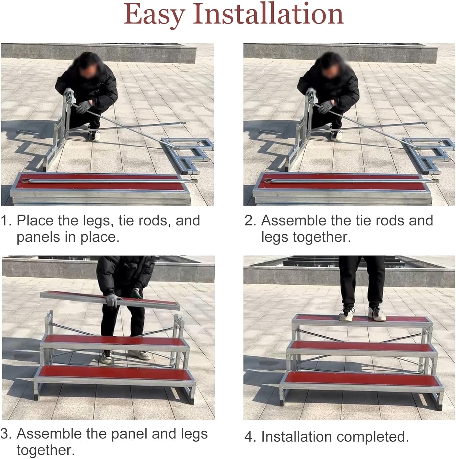 Adjustable Portable Choral Risers - Durable Step Platforms for School Events, Group Performances & Photos - Staging Solutions for Choirs, Bands & Commercial Use