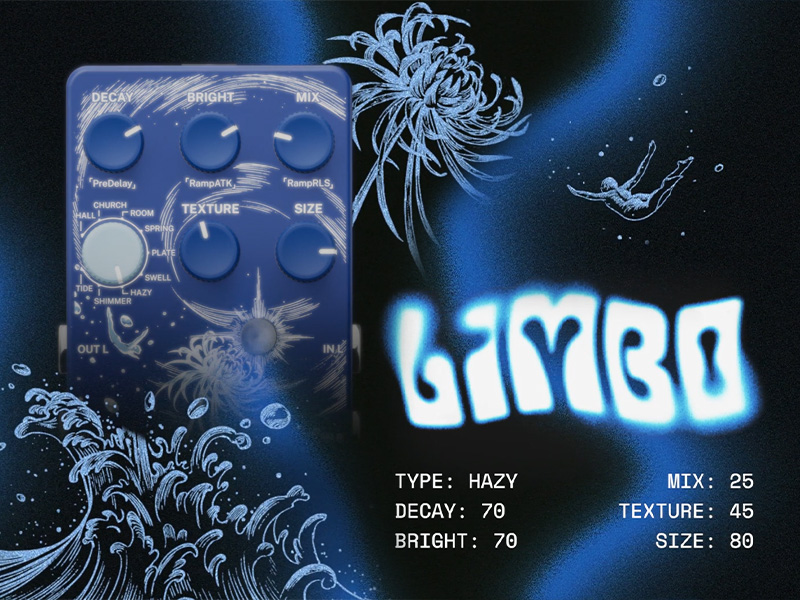 Amazon.com: Klowra Limbo Stereo Reverb Pedal with Shimmer, Tide