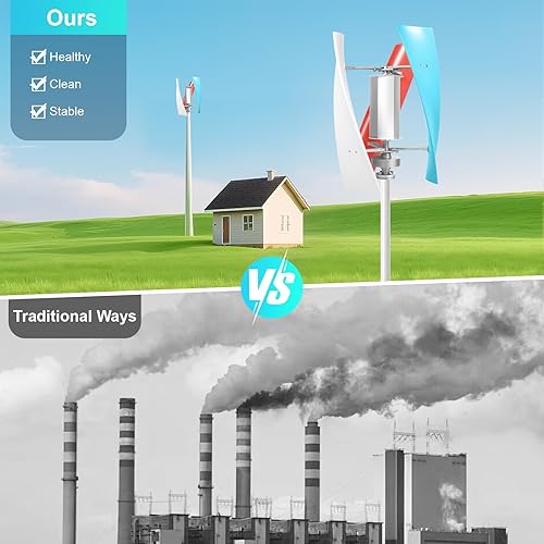 Miniatura 6 de Kit generador de turbina eólica 400 W 12V 3 aspas vertical espiral generador de turbina eólica Kit generador de turbina de viento freno