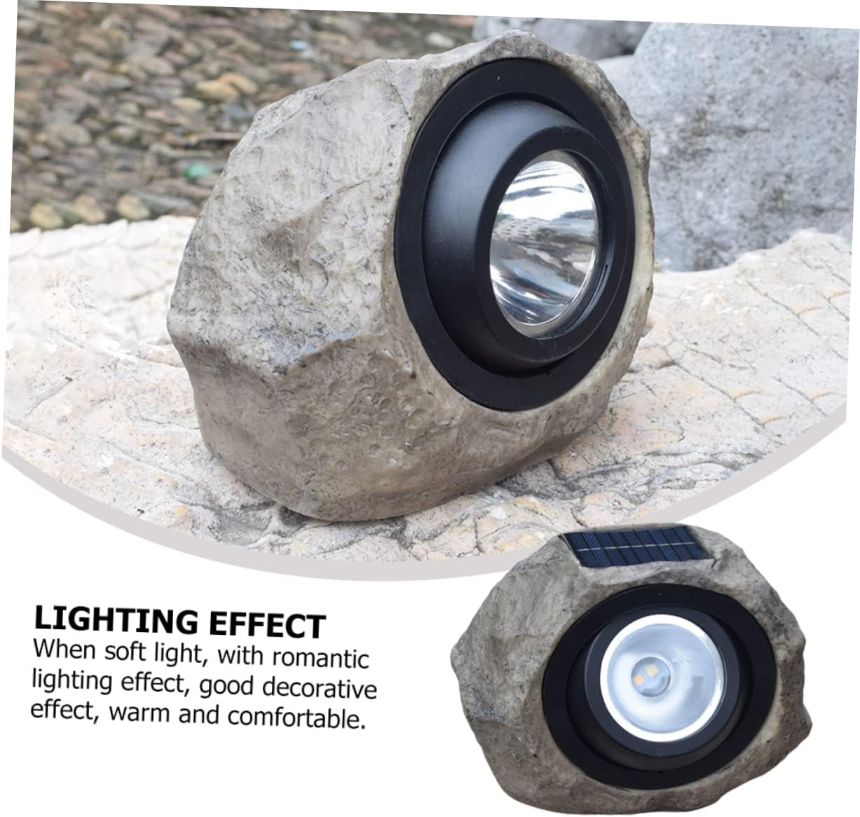 Simulated Stone Solar Garden Lamp Outdoor Decorative Yard Light for Patio Lawn Landscape Waterproof Solar Powered Spotlight Easy to Install