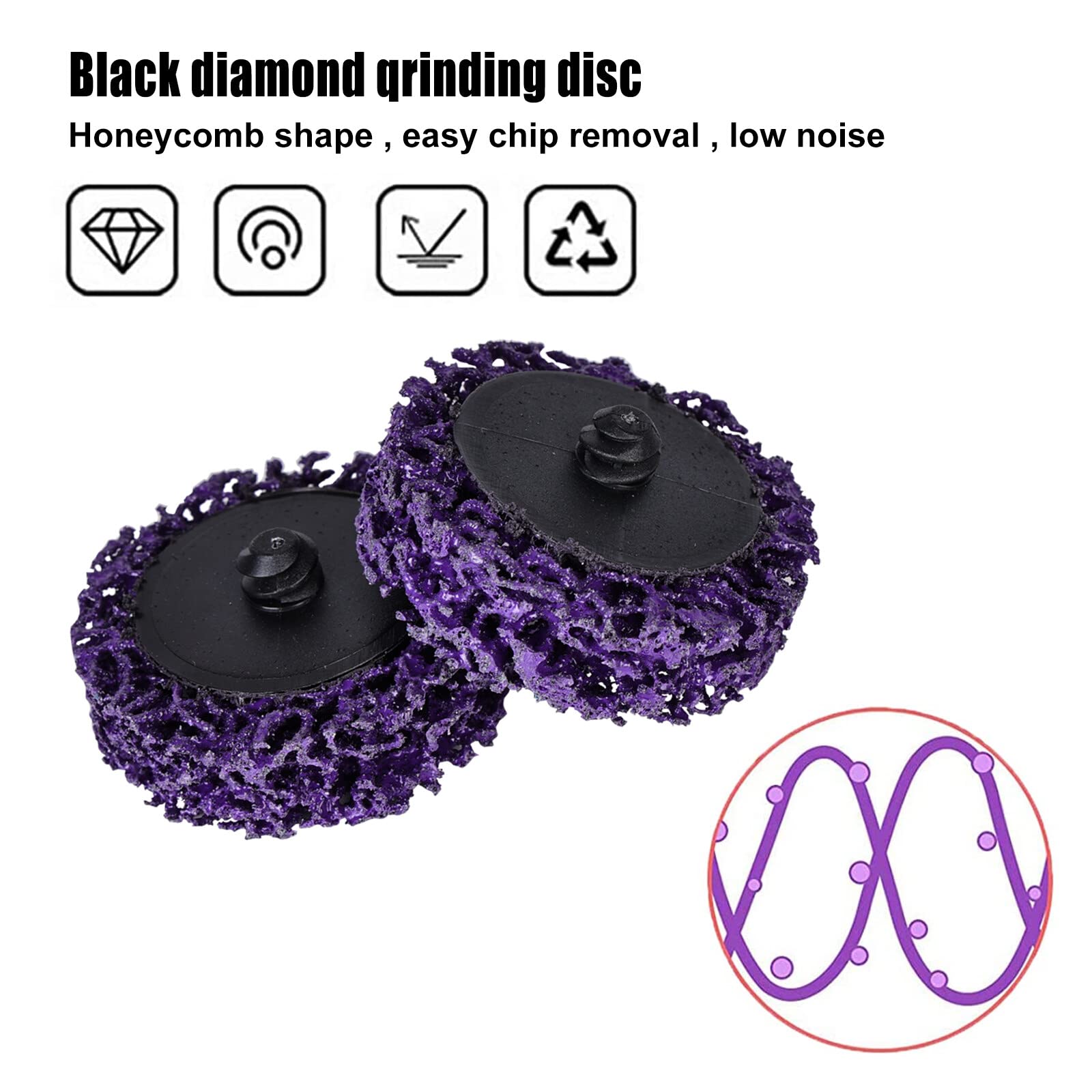 Set 17 Dischi CSD Per Trapano - 50mm, Per Lucidatura E Rimozione Ruggine, Viola/Blu/Nero - Foto 2