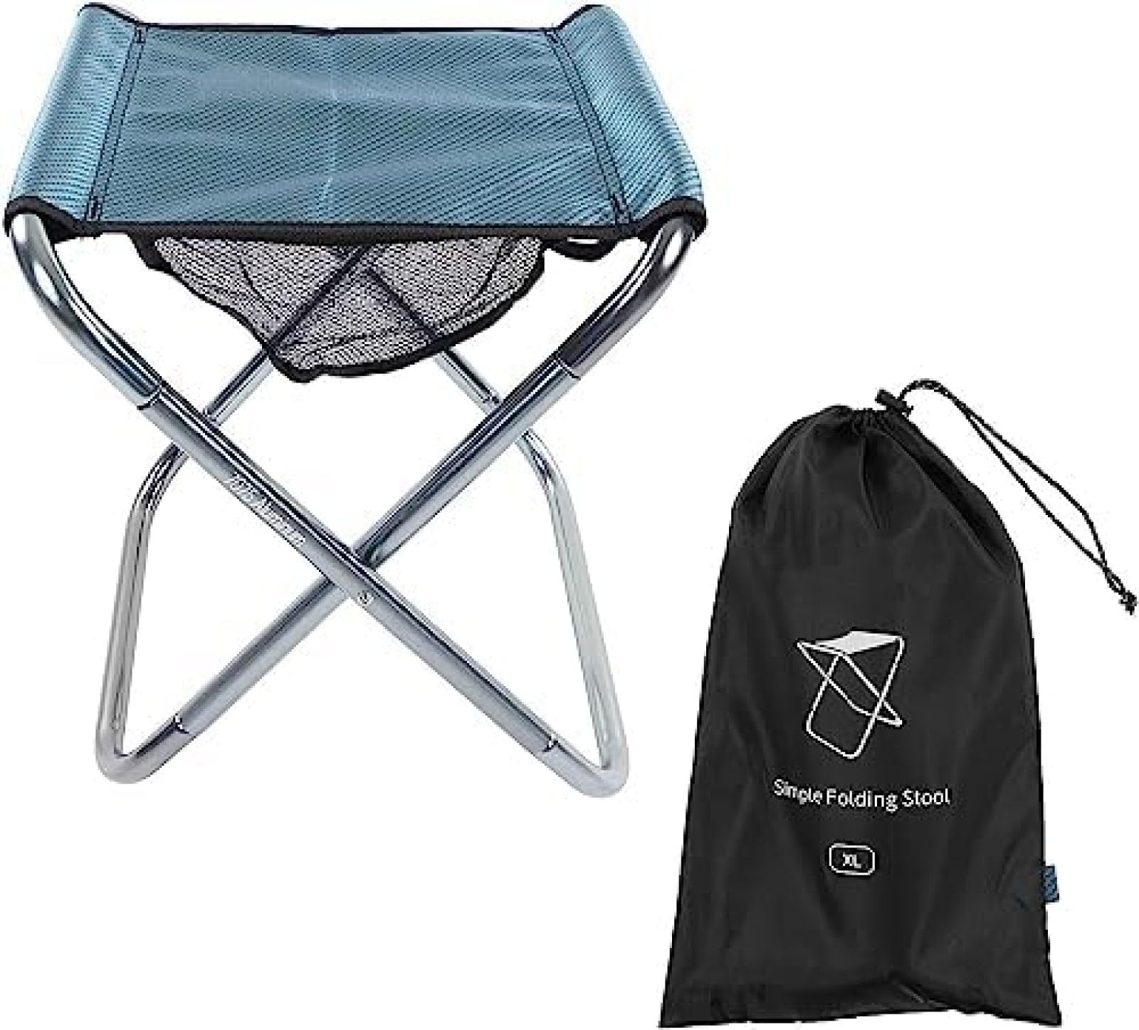Sgabello telescopico Sgabello pieghevole Sgabello da campeggio, Sgabello pieghevole portatile con carico di 150 kg Antistrappo per viaggi all'aperto,Blue