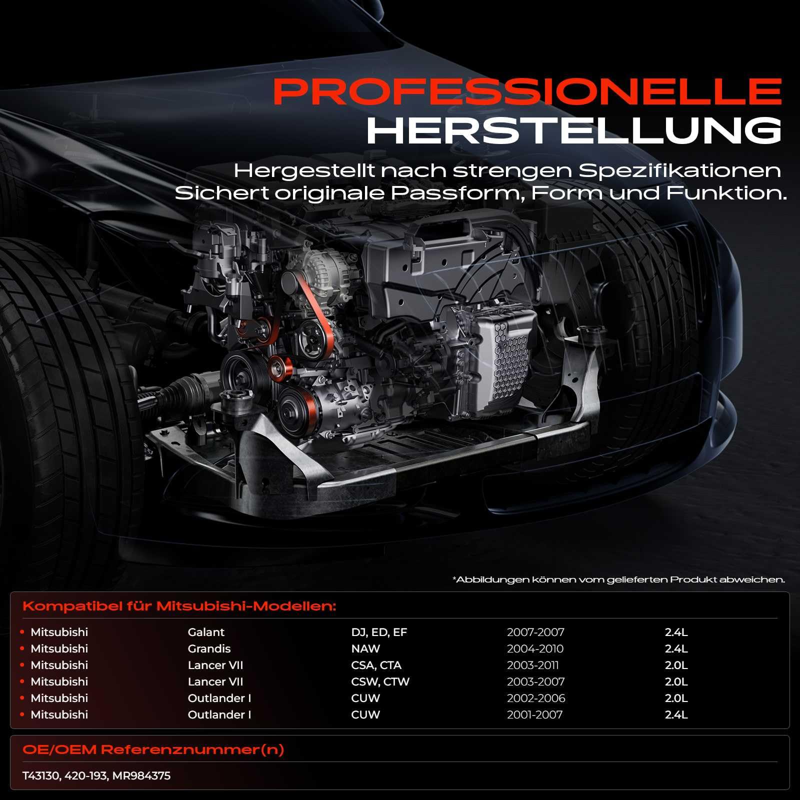Frankberg Tendicinghia puleggia di tensione benzina 420-193 | Compatibile con: Grandis NAW, Lancer VII Station Wagon CSW CTW, Lancer VII CSA CTA, Galant Saloon DJ ED EF, Outlander I CUW