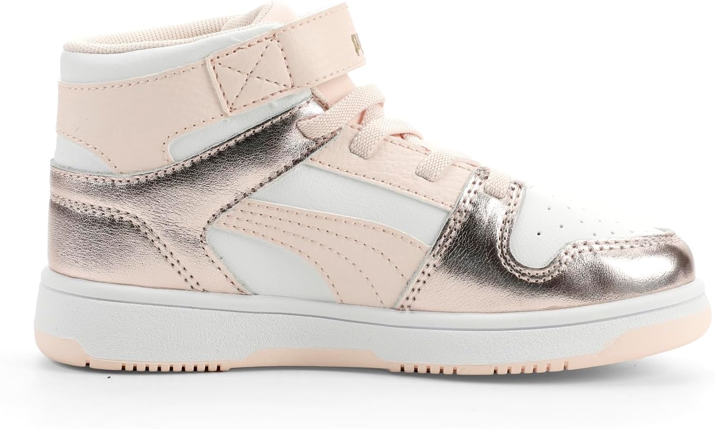 PUMA Kids' Rebound Layup Mid Hook and Loop Sneakers