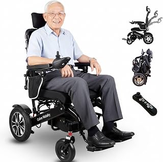Culver Mobility Shawk Electric Wheelchair for Adults, All Terrain Lightweight Foldable Wheelchairs, 25 Mile Long Range Power Motorized Electric Wheel Chair, Remote Control Mobility Aid (Black)