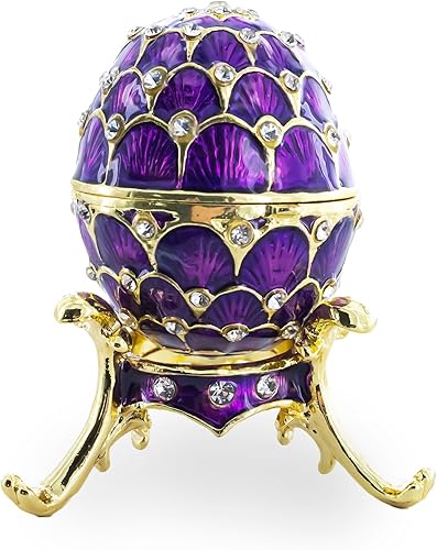 BestPysanky Huevo de Pascua imperial inspirado en el esmalte púrpura de 2.25 pulgadas