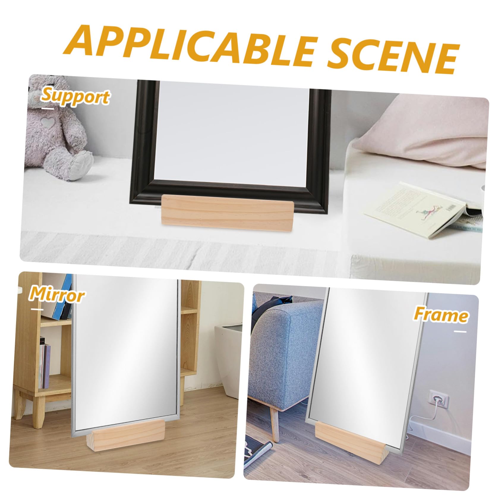 TOYANDONA Base para Espejo Madera Maciza Soporte Estable Antideslizante para Espejo Cuerpo Entero Diseño Elegante para Uso Hogar Oficina y Restaurante Base de Piso Resistente y Sofisticada