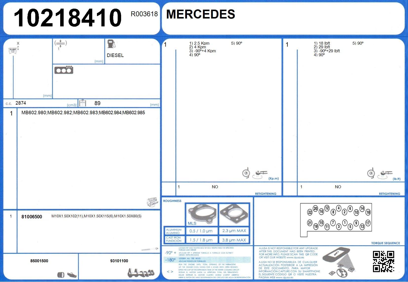 Ajusa 50158700 Kit Completo Guarnizioni, Motore