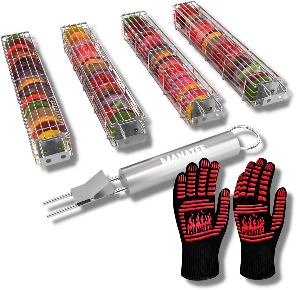 JUCT Portable Grilling Baskets Set of 4 Companion