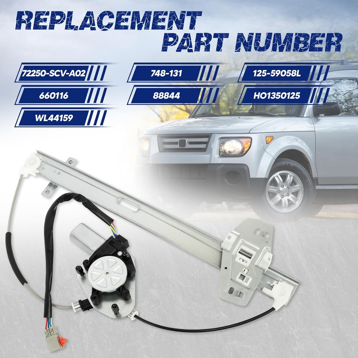 748-131 Front Driver Left Side Power Window Regulator with Motor Assembly Fit for 2003-2011 Honda Element