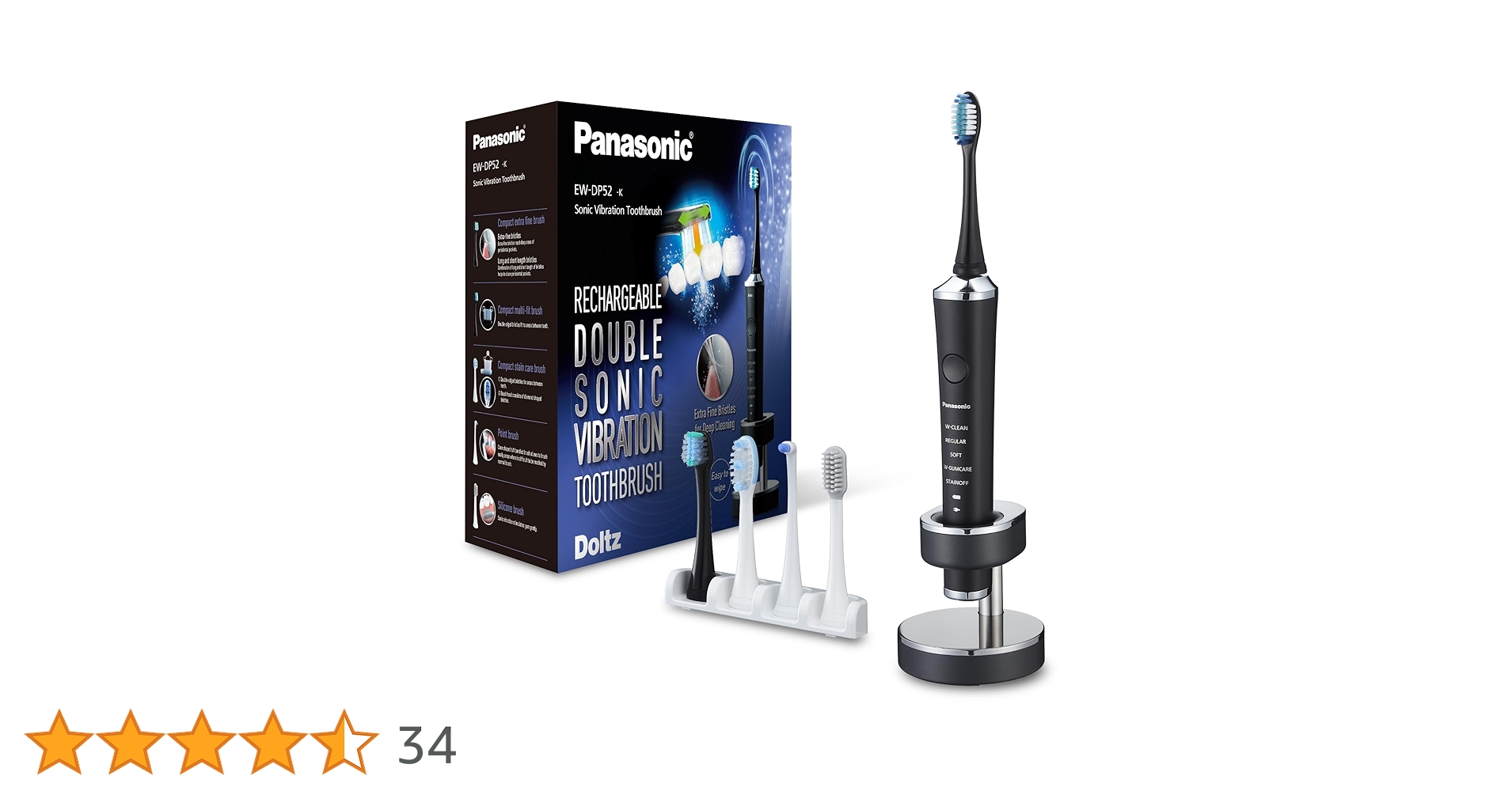 Panasonic - Panasonic EW-DP52 ブラック 概要 音波振動ハブラシ ドルツ EW-DP52 | オーラルケア（電動