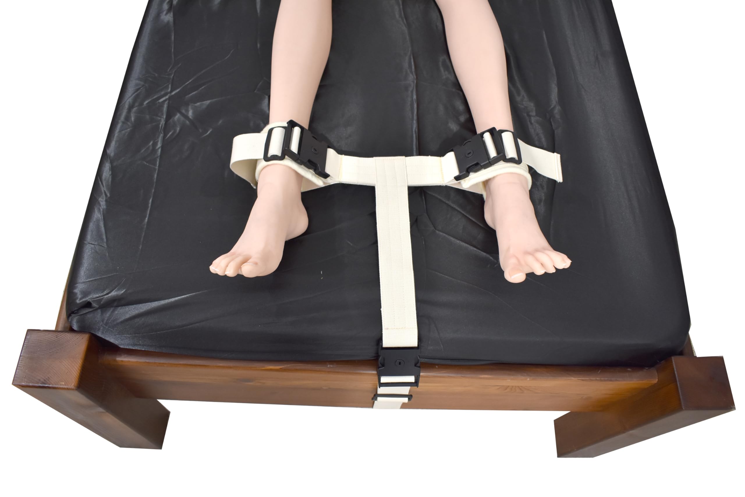 Menottes de lit cliniques verrouillables avec fermeture à clic, coton doux, menottes de pied ou de main BDSM Bondage, réglables et verrouillables avec clé