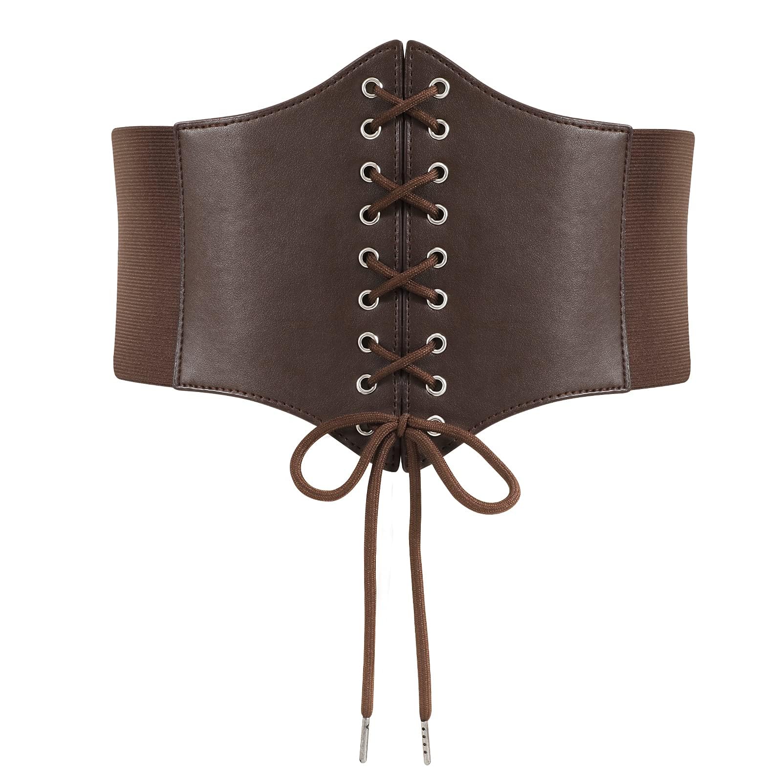 WERFORU Frauen Tied Waspie Gürtel Breiter Schnürgürtel Korsett Elastische Taille Gürtel für Halloween Party