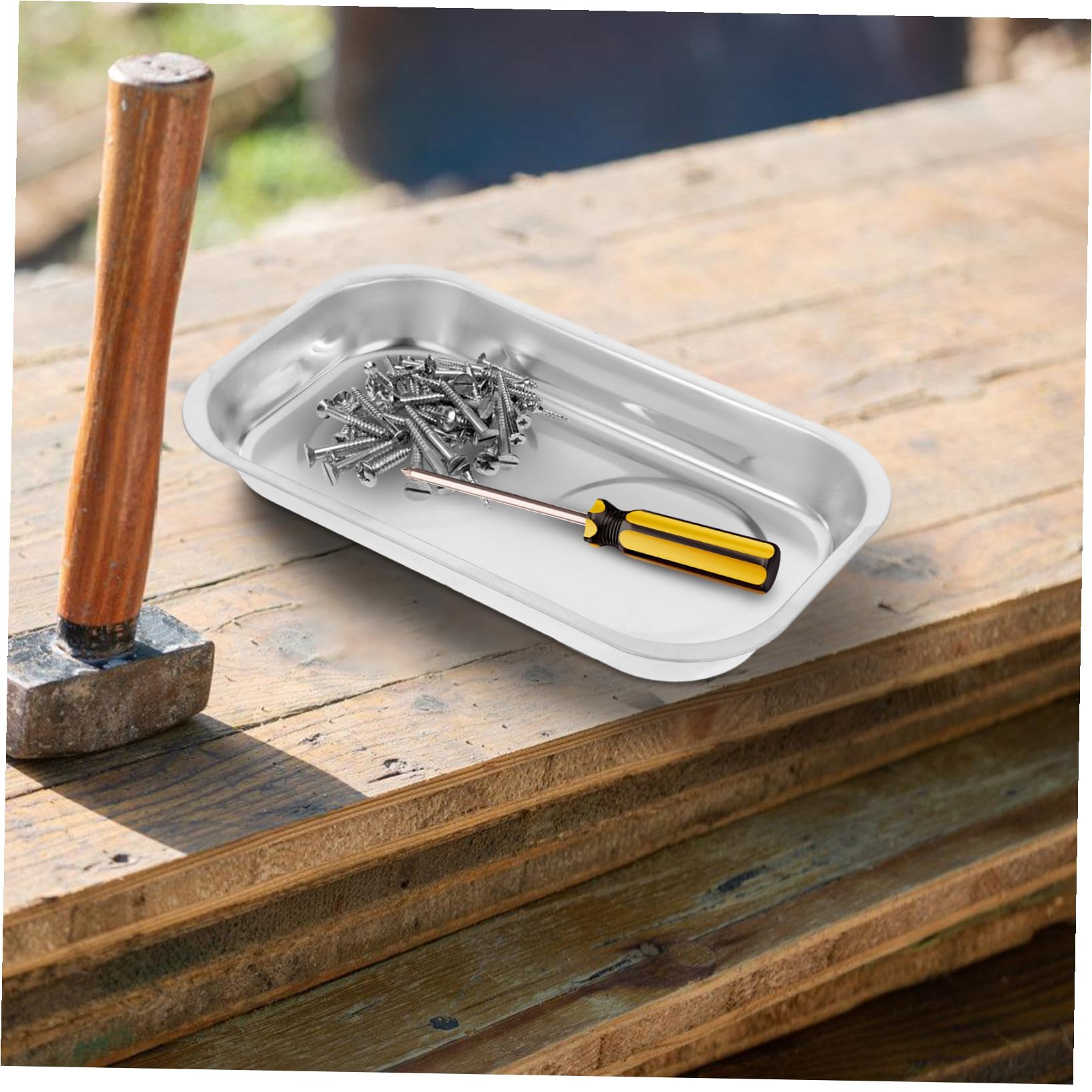 Magnetische Metallschale aus Edelstahl Magnetische Ablage für Schrauben und Bolzen Praktische Aufbewahrungsschale mit Schlichtem Design für Heimwerker und Mechaniker