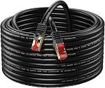 Cat6 Câble Ethernet extérieur 100ft,Extérieur blindé à la terre UV Résistant Waterproof Cord réseau enseveli Compatible pour Ca6/Cat5/Cat5e,pour le jeu, Router,LAN,TV