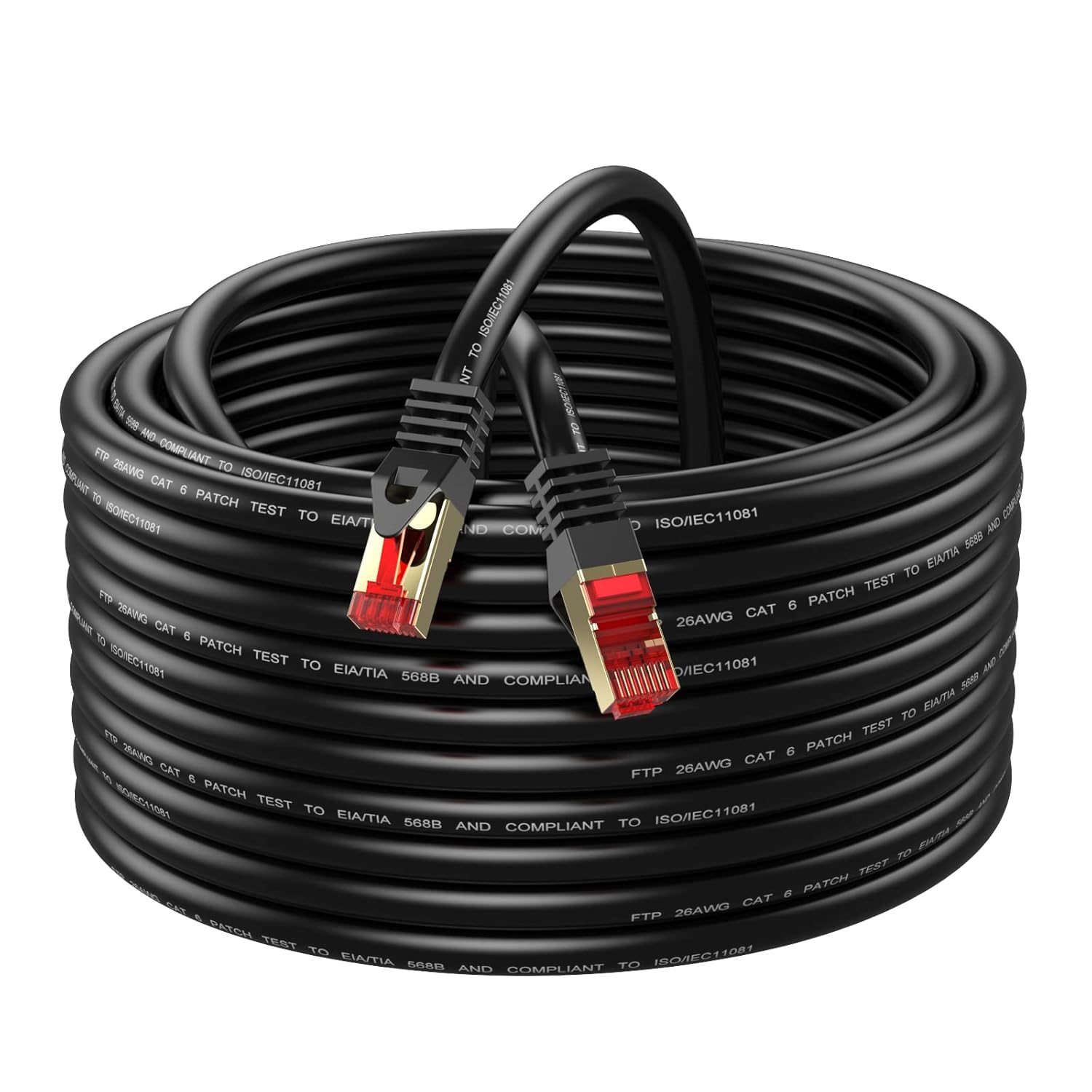 Abireiv Cat6 Outdoor Cable 150ft,Outdoor Shielded Grounded UV