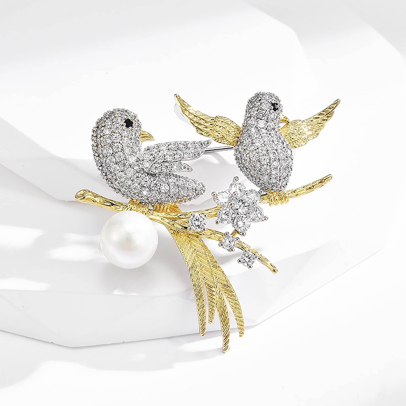 Elster Brosche Zirkonia Corsage Pin Damen Pin Mantel Anzug Accessoires