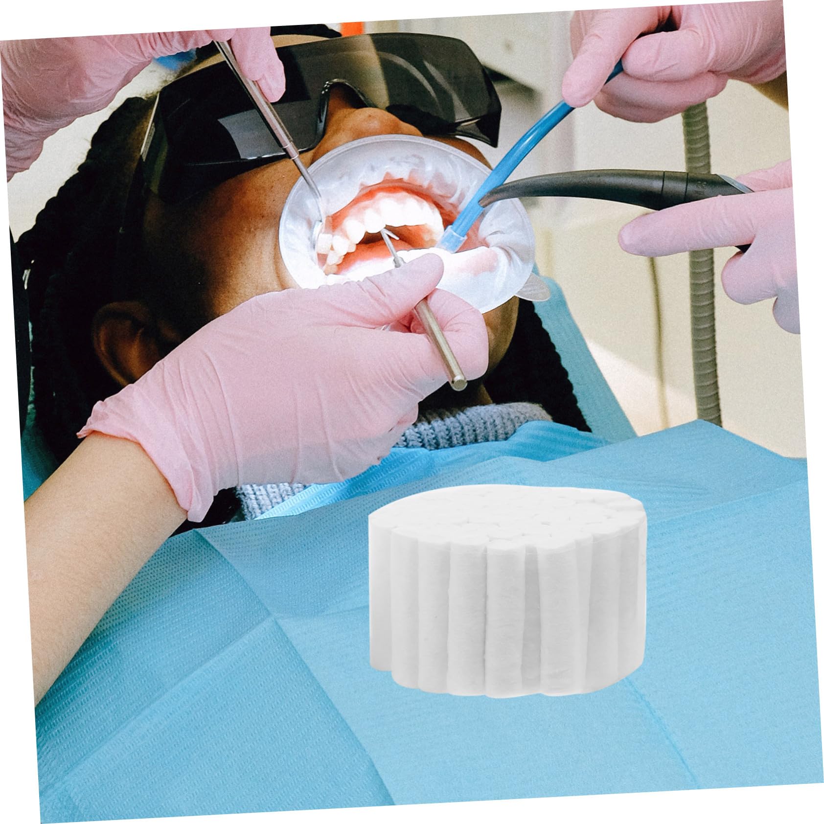 Rollo Dental de Algodón 5 Piezas 8x38mm, Hemostático | Alta Absorción, Ligero y No se Rompe Fácilmente, Uso en Clínicas y Hogar para Limpieza Bucal