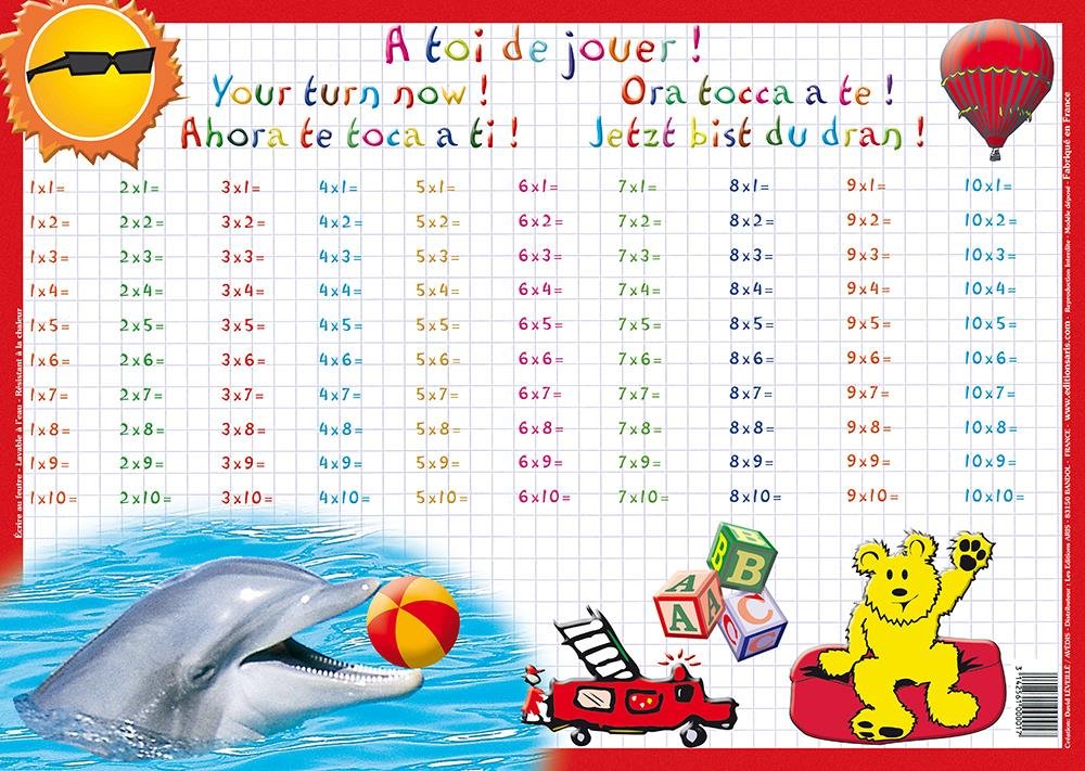Image secondaire de Sous-Main Educatif Plastifié - Tables de multiplication - 30x42cm