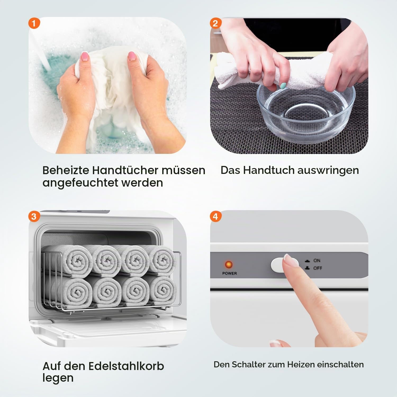 Handtuchwärmer, Handtuchheizschrank, extrem schnelle Aufheizgeschwindigkeit, einfache Bedienung, SPA-Bereichen, Friseur- und Schönheitssalons (8L,Weiß)