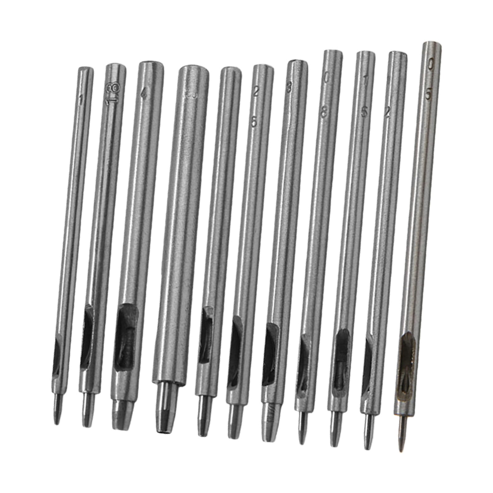 Tsophreniq 11Pcs Professional Leather Craft Set 0.5-4.0mm Hollow Hole Tool for Belts Shoes Projects Round Hole Puncher