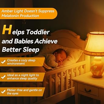 Neporal Amber Sleep Light Bulbs 1800K 3PK, 9W 60 Watt Equivalent, 99.96% Blue Blocking Soft Warm Light Bulbs A19, Amber Night Light E26 for Bedroom and Baby Nursery Light