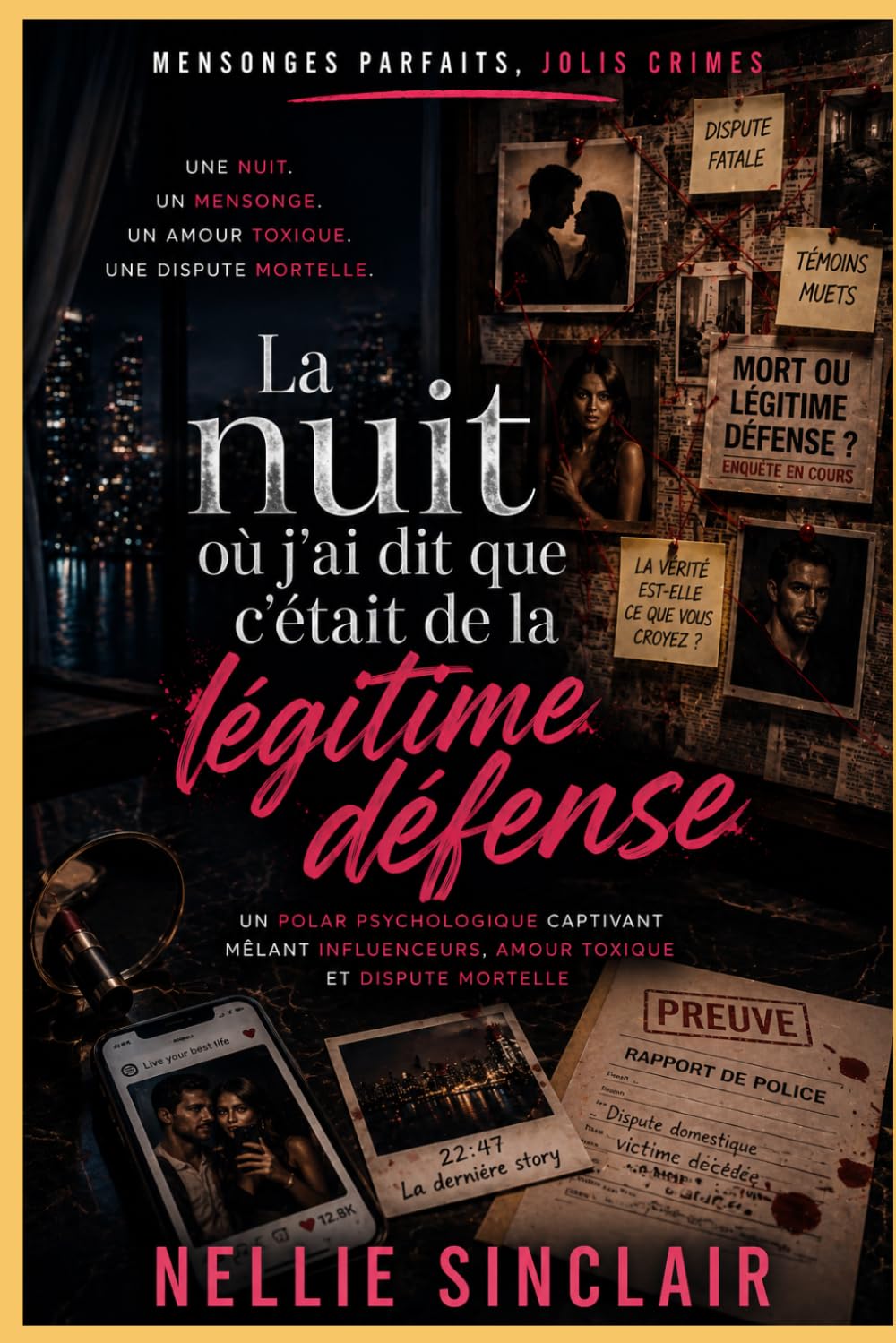 La nuit où j'ai dit que c'était de la légitime défense: Un polar psychologique captivant mêlant influenceurs, amour toxique et dispute mortelle (Mensonges parfaits, jolis crimes)