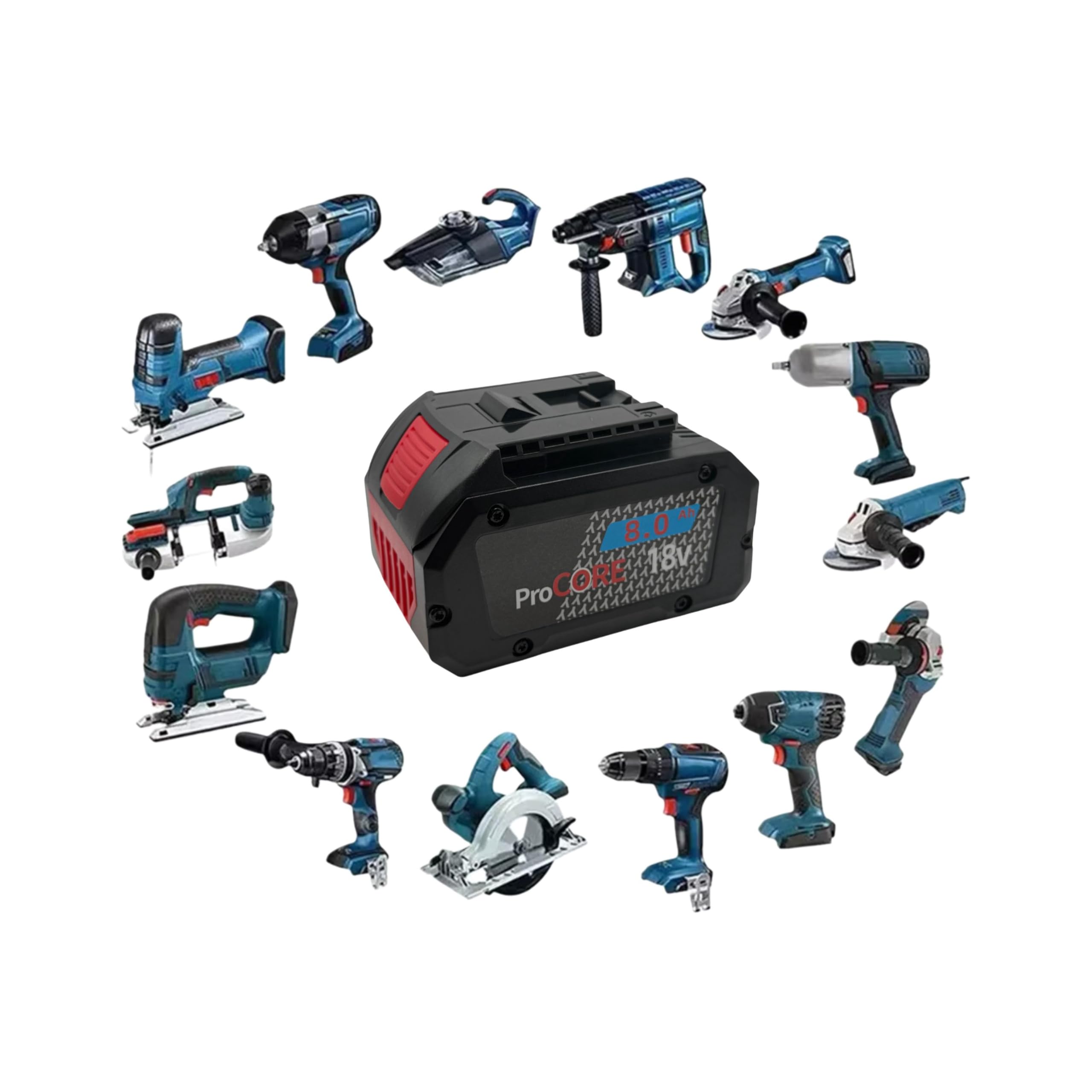 Batería ProCore de 18 V – 8,0 Ah – Batería de repuesto de alto rendimiento compatible con Bosch Professional