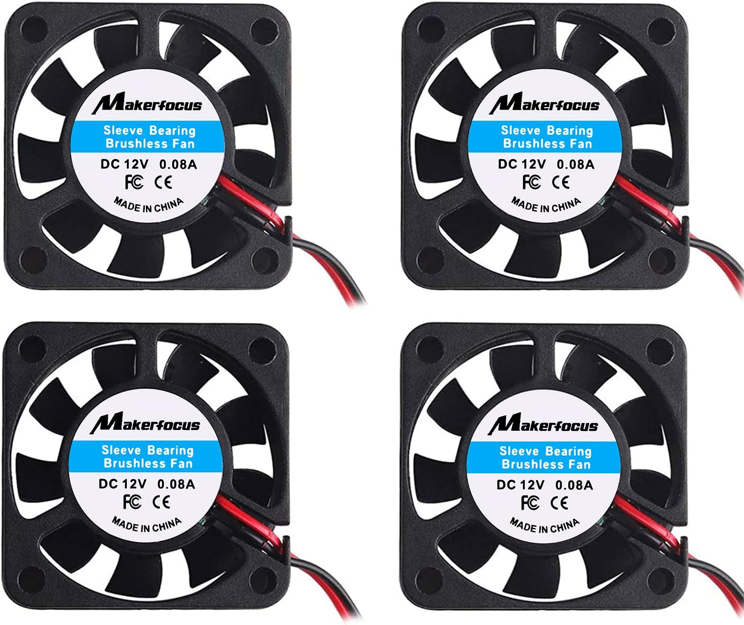 Makerfire 4pcs Ventilateur d’imprimante 3D 12V 0.08A CC Mini ventilateur de refroidissement