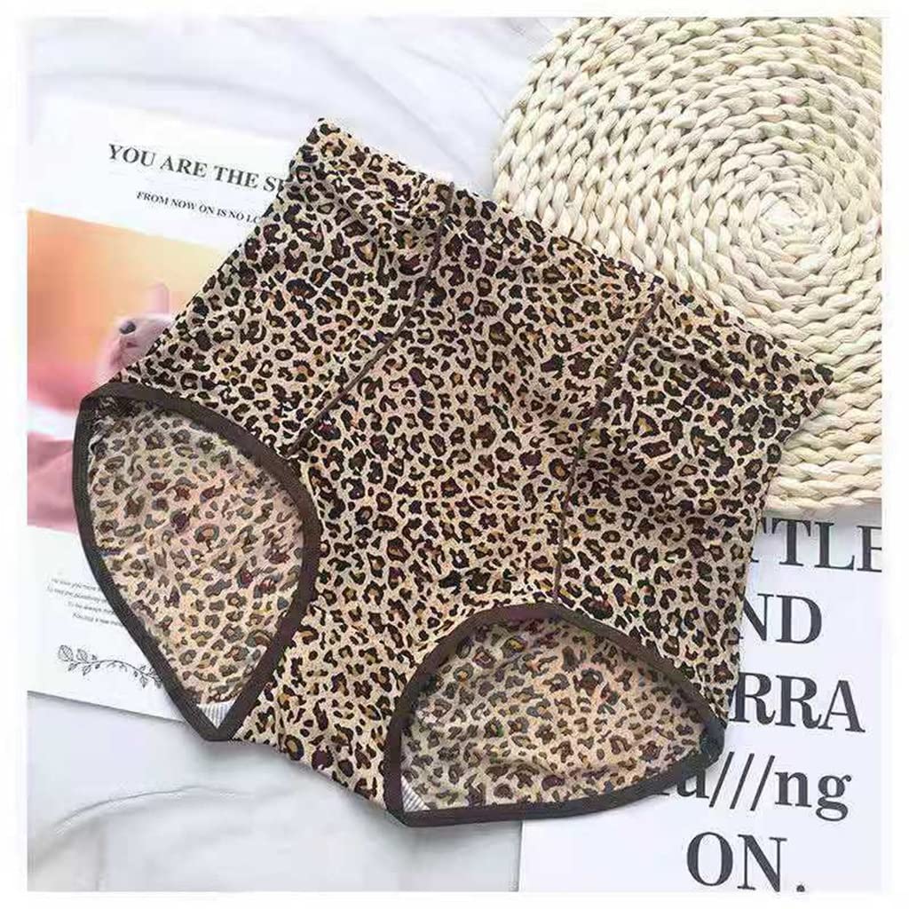 2-pak Leopard Print Majtki Ice Silk Comfort Bokserki Seksowne bezszwowe majtki z wysokim stanem