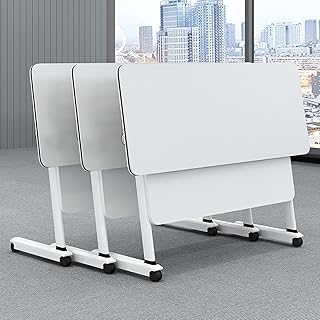 Klappbarer Mobiler Schulungstisch,klappbarer Konferenztisch Mit Lagerregal,Klappbarer Schreibtisch Auf Rollen Portable Schreibtische Klappbar,Mobiler Klapptisch Mit 360° Leisen Feststellrädern(3 pack,